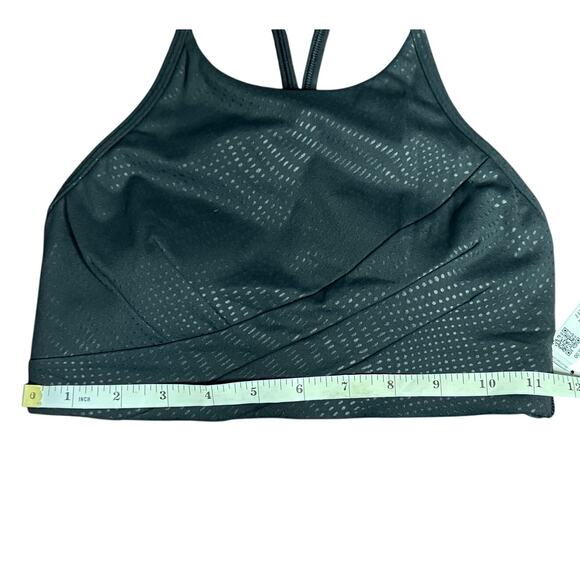 Lululemon Flow Y Wrap Front High Neck Bra Black LW2EJHS in RHEM Women Size 4 B/C - Picture 7 of 10